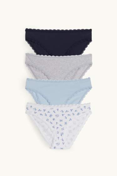 Women - Multipack of 4 - knickers - dark blue / gray