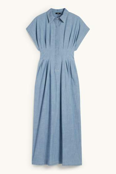 Dona - Vestit camiser - estil texà - blau clar