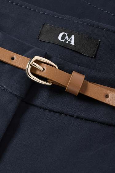Damen - Bermudas mit Gürtel - Mid Waist - dunkelblau