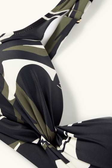 Femei - Top bikini - vătuit - LYCRA® XTRA LIFE™ - cu model - negru