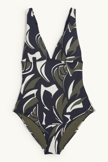 Damen - Badeanzug - wattiert - LYCRA® XTRA LIFE™ - gemustert - schwarz