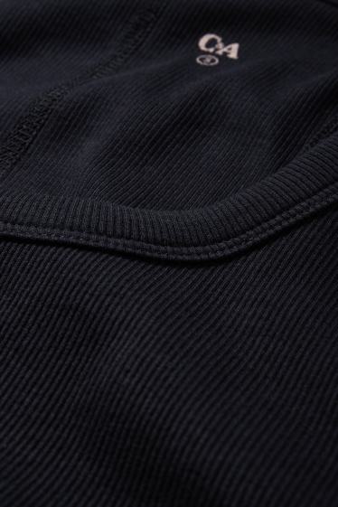Donna - Top basic - a coste - nero