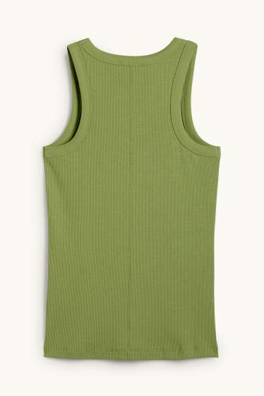 Donna - Top basic - a coste - verde chiaro