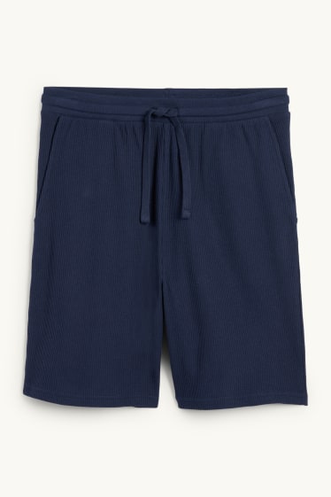 Heren - Pyjamashorts - donkerblauw