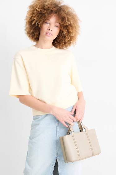 Donna - Borsa a tracolla con spallaccio staccabile - similpelle - beige chiaro