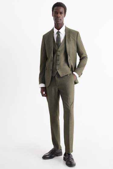 Men - Suit with tie - slim fit - 4 piece - green
