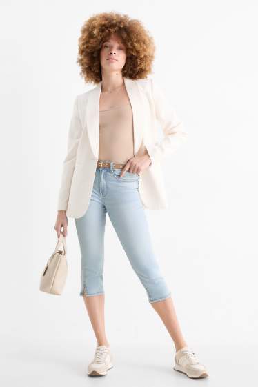 Femmes - Jean capri à ceinture - mid waist - jean bleu clair