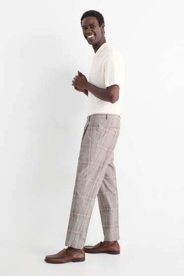 Bărbați - Pantaloni modulari cu conținut de in - regular fit - stretch - gri