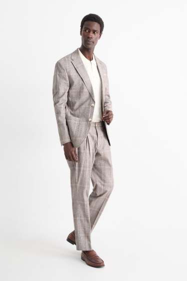 Bărbați - Pantaloni modulari cu conținut de in - regular fit - stretch - gri