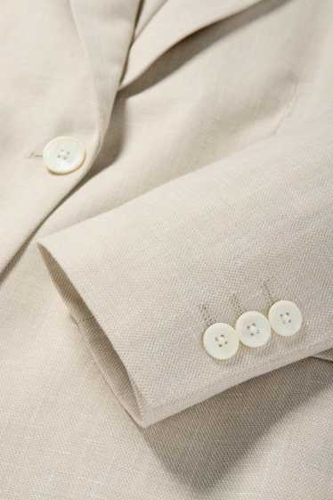 Dames - Oversized blazer, deels met linnen - beige