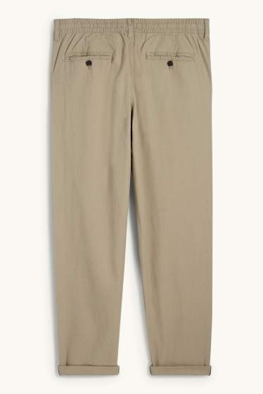 Hommes - Chino avec teneur en lin - tapered fit - beige