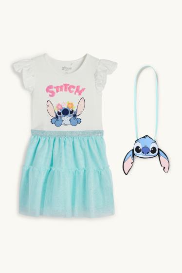 Enfants filles - Lilo & Stitch - ensemble - robe et sac - 2 pièces - turquoise