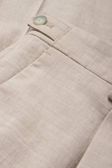 Men - Mix & match suit trousers with linen content - regular fit - stretch - light beige