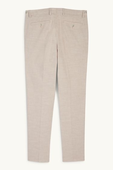 Men - Mix & match suit trousers with linen content - regular fit - stretch - light beige