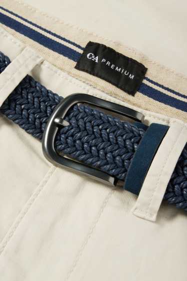 Heren - Chino met riem - regular fit - licht beige