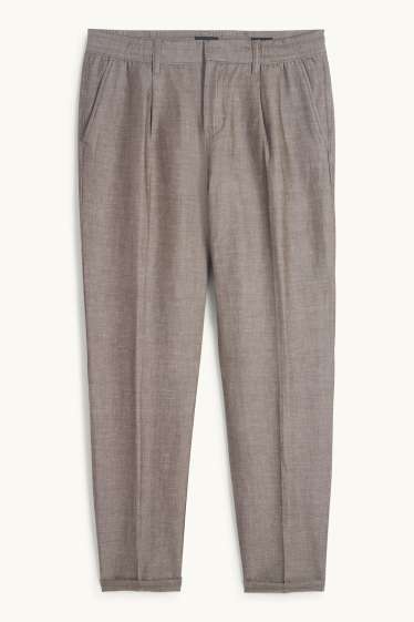 Hommes - Chino - tapered fit - marron clair