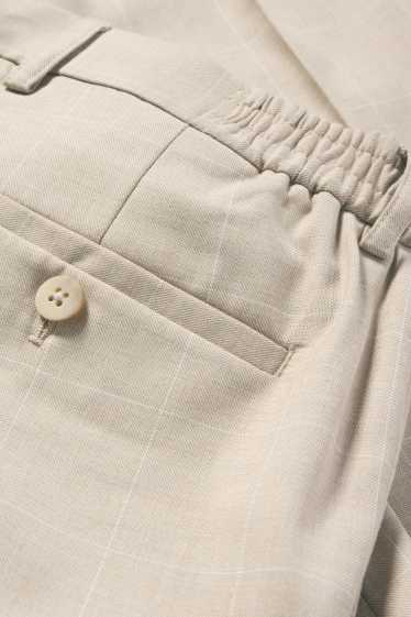 Men - Mix & match trousers - slim fit - stretch - check - beige