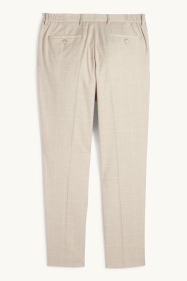 Men - Mix & match trousers - slim fit - stretch - check - beige