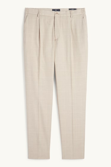 Men - Mix & match trousers - slim fit - stretch - check - beige