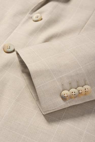 Hommes - Veste de costume - slim fit - extensible - à carreaux - beige
