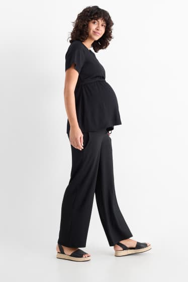 Dames - Zwangerschapsbroek - palazzo - zwart