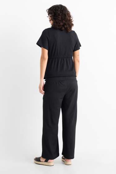 Dames - Zwangerschapsbroek - palazzo - zwart