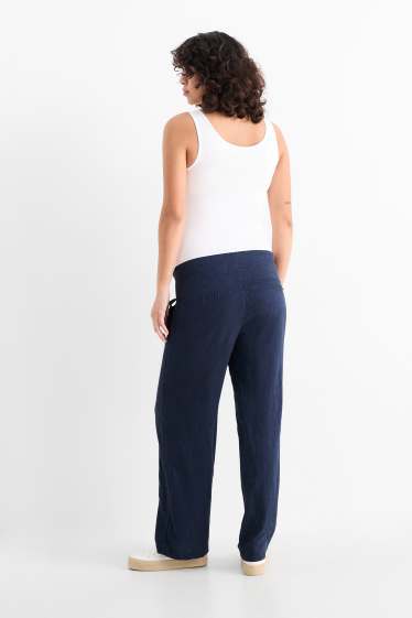 Femei - Pantaloni gravide - amestec de in - albastru închis