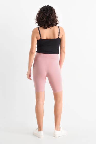 Dámské - Multipack 2 ks - těhotenské cyklistické šortky - černá/růžová