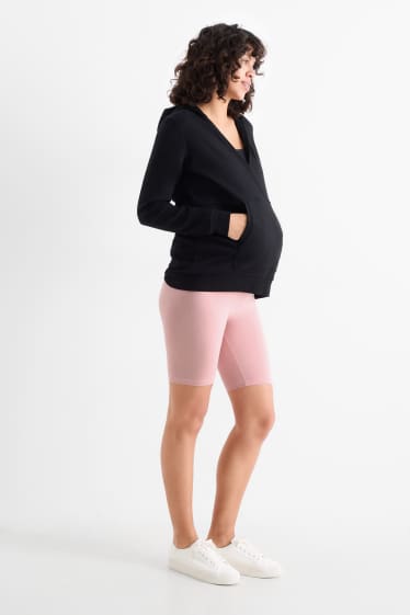 Dámské - Multipack 2 ks - těhotenské cyklistické šortky - černá/růžová