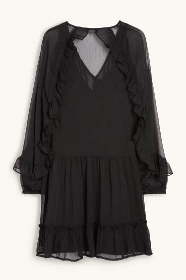 Femmes - Robe en mousseline - noir