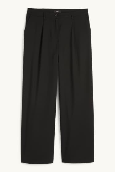 Femmes - Pantalon de toile - low waist - baggy fit - noir