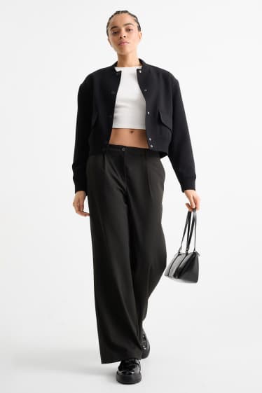 Femmes - Pantalon de toile - low waist - baggy fit - noir