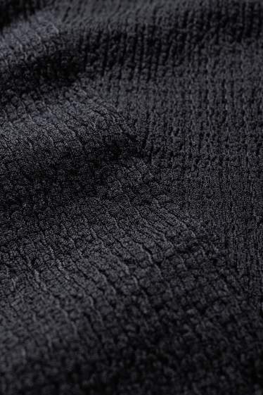 Femmes - T-shirt - texturé - noir