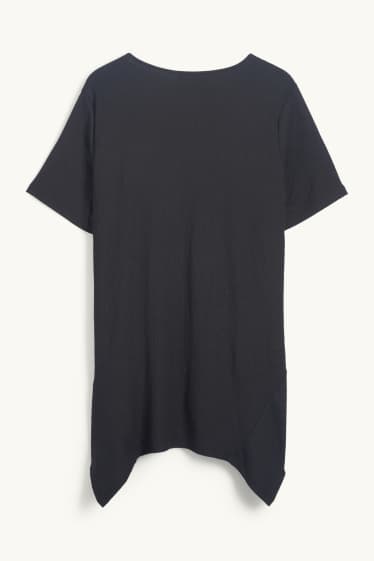 Femmes - T-shirt - texturé - noir