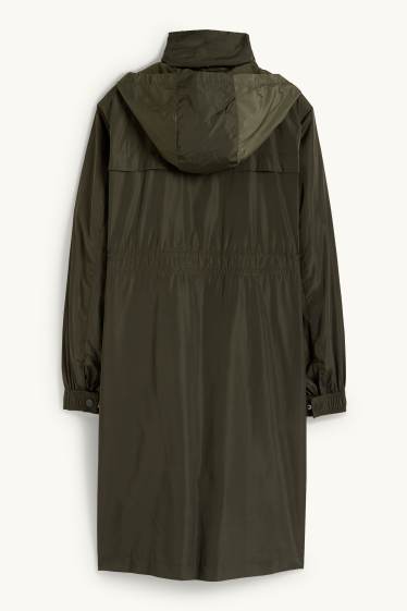 Women - Parka with hood - water-repellent - dark green
