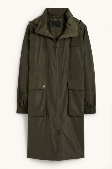Women - Parka with hood - water-repellent - dark green