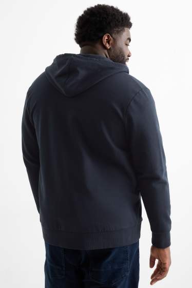 Hommes - Sweat zippé à capuche - bleu foncé
