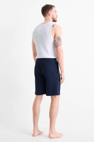 Heren - Pyjamashorts - donkerblauw