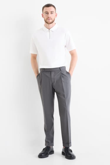 Men - Mix & match suit trousers - regular fit - 4 Way Stretch - new wool blend - gray