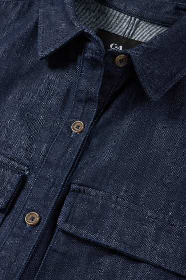 Women - Denim shirt dress - denim-dark blue