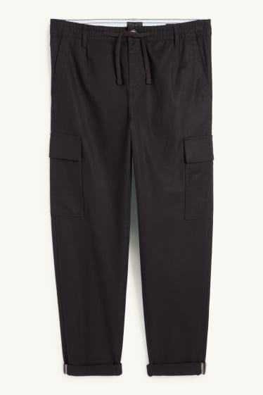 Uomo - Pantaloni cargo - tapered fit - nero