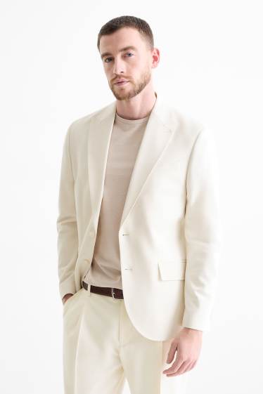 Hommes - Veste de costume - slim fit - Flex - blanc crème