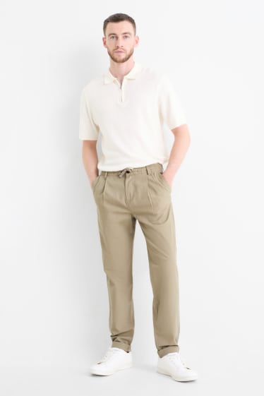 Hommes - Chino avec teneur en lin - tapered fit - beige