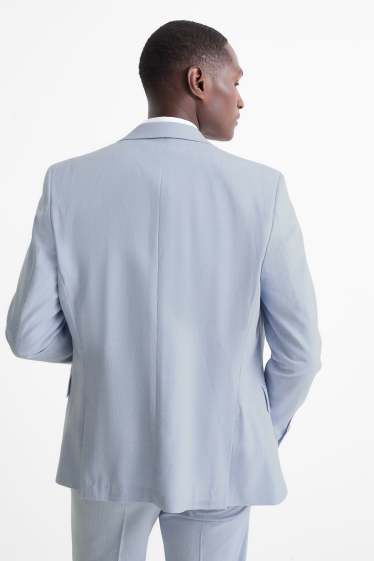 Hommes - Veste de costume - slim fit - Flex - à rayures - bleu clair