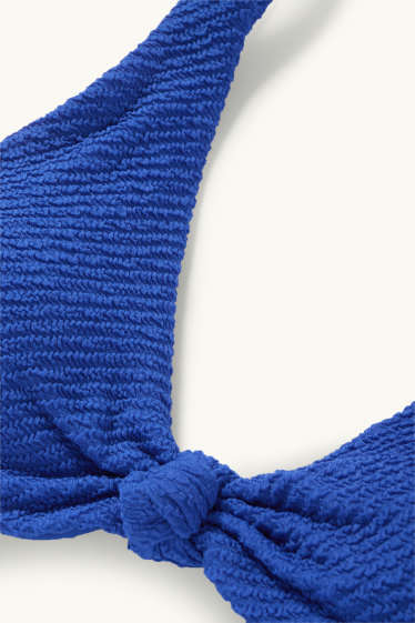 Women - Bikini top with knot detail - padded - LYCRA® XTRA LIFE™ - blue