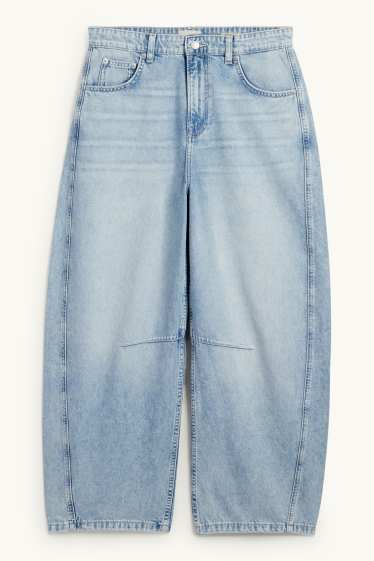 Dámské - Balloon jeans - mid waist - džíny - světle modré
