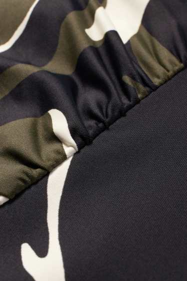 Femei - Chiloți bikini - talie înaltă - LYCRA® XTRA LIFE™ - cu model - verde închis / negru