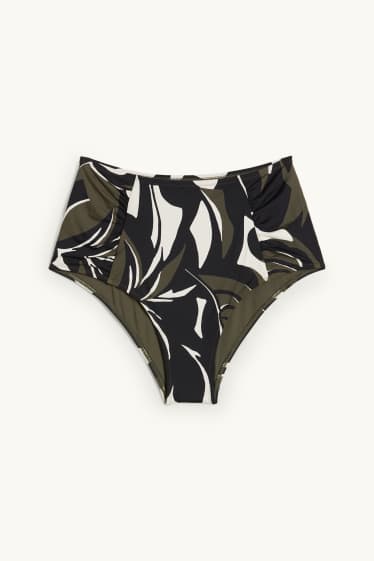 Femmes - Bas de bikini - high waist - LYCRA® XTRA LIFE™ - à motif - vert foncé / noir