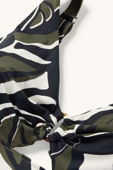 Femmes - Haut de bikini - ampliforme - LYCRA® XTRA LIFE™ - à motif - vert foncé / noir