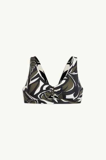 Femmes - Haut de bikini - ampliforme - LYCRA® XTRA LIFE™ - à motif - vert foncé / noir